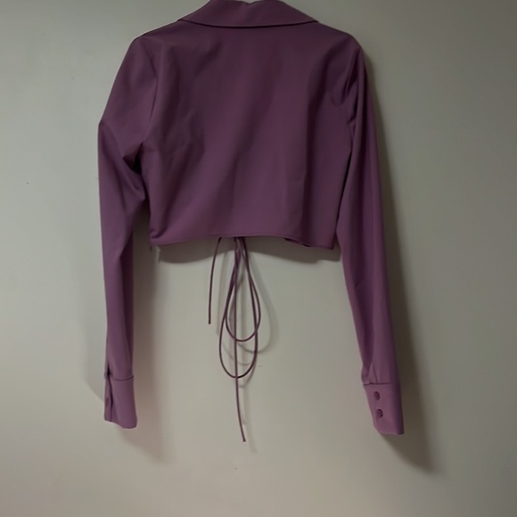 Zara Purple Cropped Shirt - Picture 2 of 3